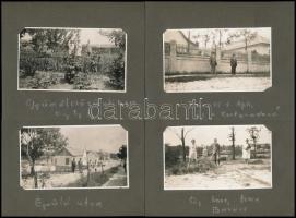 cca 1920 Budapest, Barosstelep, 4 db albumlapra rögzített fotó, feliratozva, 6,5×10,5 cm