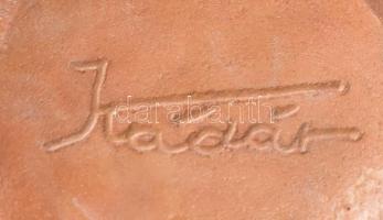 Kádár jelzésű mázas kerámia váza, hibátlan, m: 24 cm