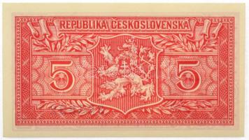 Csehszlovákia 1949. 5K három perforált lyuk "A 12 225832" T:UNC / Czechoslovakia 1949. 20 ...