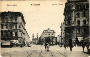Budapest VIII. Baross utca villamos, Budapesti Bazár, vaskereskedés üzlet (EK)