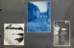 cca 1930-1950 főként a Velencei-tó környékén készült fotókat tartalmazó fotóalbum (valamint Tabán, v...