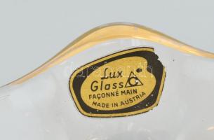 Osztrák, üveg kínáló, jelzett, kopásokkal, 28x15 cm