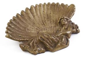 Szecessziós névjegytartó, bronz, kis kopásokkal, 12x16 cm