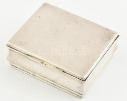 Ezüst (Ag) doboz, fabetéttel, jelzett, 9x11,5 cm, nettó: 150g