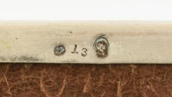 Ezüst (Ag) doboz, fabetéttel, jelzett, 9x11,5 cm, nettó: 150g