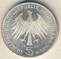 NSZK 1968. 5M Ag "Gutenberg" T:1