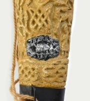 Lehel kürtje kerámia másolat, antikolt, 43,5 cm