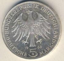 NSZK 1968. 5M Ag "Gutenberg" T:1