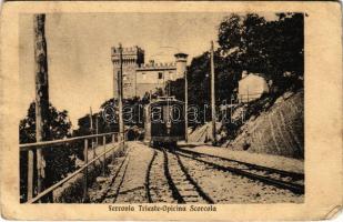 1916 Trieste, Trieszt; FerroviaTrieste-Opicina Scorcola / Trieste-Opicina tramway, funicular railway (EK)