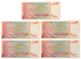 Jugoszlávia 1993. 500.000.000.000D (5x) pótkiadás ZA T:UNC / Yugoslavia 1993. 500.000.000.000 Dinara (5x) replacement notes ZA C:UNC Krause P#137