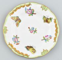 Herendi Viktória mintás porcelán süteményes készlet kis méretű (12 cm) tányérokkal. Tál d: 30 cm Kéz...