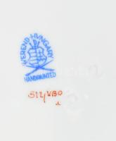 Herendi Viktória mintás porcelán süteményes készlet kis méretű (12 cm) tányérokkal. Tál d: 30 cm Kéz...