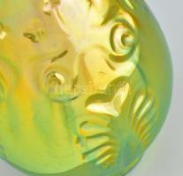 Zsolnay eozin mázas füles váza, jelzés nélkül, hibátlan, m: 30 cm