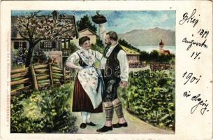 Verlagshaus Salis München, Ser. "Liebeswerben" 6. / German folklore, romantic couple