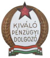 ~1950. Kiváló Pénzügyi Dolgozó zománcozott fém jelvény (34x30mm) T:AU / Hungary ~1950. Excellent Financial Worker enamelled bronze badge (34x30mm) C:AU