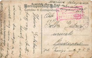 1918 Pola, Pula; Policarpo / utca, villamos / street view, tram. C.F.P. 1917-1918. + "K.u.K. Ma...