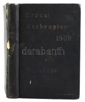 1908 Orvosi zsebnaptár és kézikönyv az 1908. évre, szerk.: Dr. Sugár Márton, szakadásokkal, 340p
