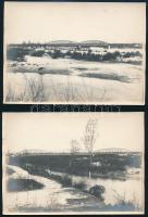 cca 1918 Isonzó vasúti híd 8 db fotó a helyreállításról Schaffer udvari fényképész felvételei 18x12 ...