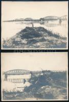 cca 1918 Isonzó vasúti híd 8 db fotó a helyreállításról Schaffer udvari fényképész felvételei 18x12 ...