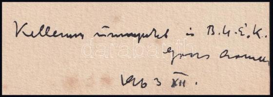 Gross Arnold (1929-2015): Üdvözlőlap. Színes rézkarc, papír. levágott A művész autográf feliratával....