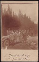 1922 Autós kirándulás a Bustinra fotólap 14x9 cm