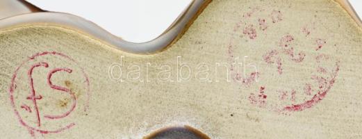 Tigris, mázas kerámia, jelzett: FS Stas (Románia), gyári mázhibákkal, 42x20x9 cm