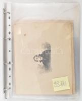 Jelzés nélkül: 20 db rajz német és francia történelmi személyekről. Ceruza, papír. Műanyag mappában....