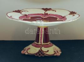 Szecessziós porcelán kínáló tál, alján jelzéssel, 14cm-es magassággal és 25cm-es átmérővel
