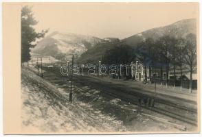 Paltinis (Suceava), vasútállomás / railway station. photo (non PC) (vágott / cut)