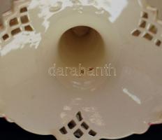 Szecessziós porcelán kínáló tál, alján jelzéssel, 14cm-es magassággal és 25cm-es átmérővel