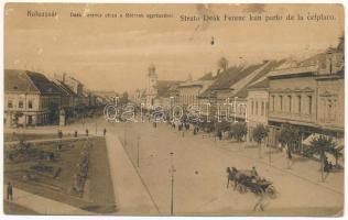 Kolozsvár, Cluj; Deák Ferenc utca, Fő tér, üzletek. Stief kiadása / street view, main square, shops (ázott / wet damage)