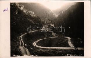 1928 Gyilkos-tó, Ghilcos, Lacul Rosu; Drumul spre Ghilcos / Gyilkostói út / road to the lake. Lőrincz fotograf (Gheorgheni) photo (Rb)