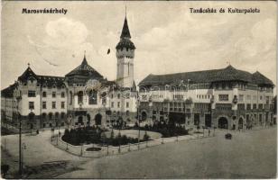 1915 Marosvásárhely, Targu Mures; Tanácsház (városháza) és Kultúrpalota. Porjes S. Sándor kiadása / town hall, palace of culture (EK)