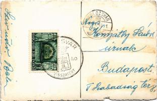 1940 Kolozsvár, Cluj; Mátyás király szobor / monument, statue of King Matthias Corvinus + "1940...