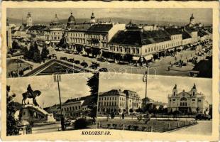 1942 Kolozsvár, Cluj; mozaiklap Országzászlóval / multi-view postcard with Hungarian flag (EK)