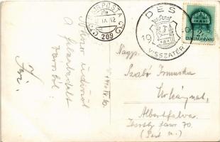 1940 Dés, Dej; látkép / general view. photo + "1940 Dés visszatért" So. Stpl. (EB)