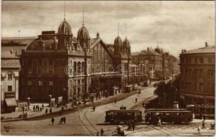 1927 Budapest VI. Nuygati pályaudvar, vasútállomás, villamos, Kertész Antal üzlete