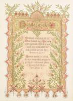 cca 1895 Családi Krónika betét a Klasszikus Arany Bibliához kitöltetlen litho lapokkal aranyozott vá...