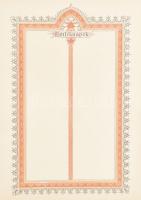 cca 1895 Családi Krónika betét a Klasszikus Arany Bibliához kitöltetlen litho lapokkal aranyozott vá...