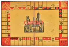 cca 1940 Capitaly társasjáték tábla 48x33 cm