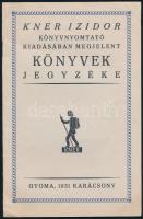 1931 Kner Izidor könyvjegyzék, benne Kner Erzsébet. 19p.