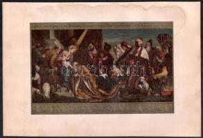 12 db metszet a Klasszikus Arany Bibliából, híres festőművészek (Veronese, Poussin, Rubens stb.) fes...