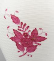 Herendi nagy méretű pur-pur Apponyi mintás, háncs nyomott váza, kopásokkal, jelzett. m: 23cm