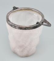 WMF Ezüstözött fém és kraklé üveg jeges vödör m: 21 cm, jelzett.