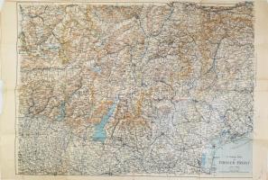 G. Freytags Karte der Tiroler Front, 1:350 000, szakadásokkal, 50×78 cm