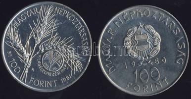 1980. 100Ft "Szovjet-magyar közös űrrepülés" T:BU + 1981. 100Ft "FAO" T:BU