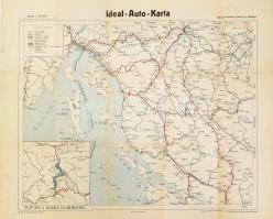 Ideal autós térkép Horvátország tengerparti szakaszáról, gleccserekkel, 1:400 000, 58×48 cm