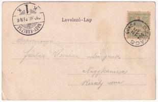 1902 Szliács, Sliac; Társalgó terem, Pannonia szálloda. Szecessziós litho / hotel, salon. Art Nouvea...