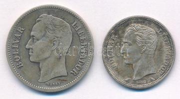 Venezuela 1936. 2B Ag "Bolívar" + 1960. 1B Ag "Bolívar" T:XF,VF patina, kis ph
...