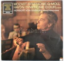 Mozart - Symphonie G-Moll. Haydn - Symphonie D-Dur Londoner. Herbert von Karajan. Wiener Philharmoniker. Vinyl lemez, Decca 6.41556 AN, Németország/Germany, 1960.